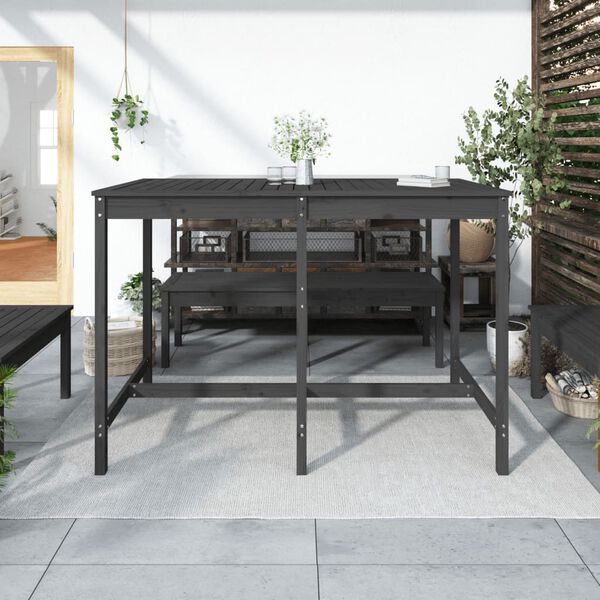 vidaXL Table de jardin gris 159,5x82,5x110 cm bois massif de pin