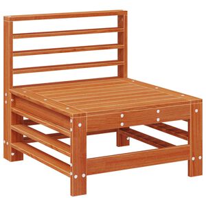 vidaXL Sofa de jardin milieu Pin massif Pin brun cir&eacute;