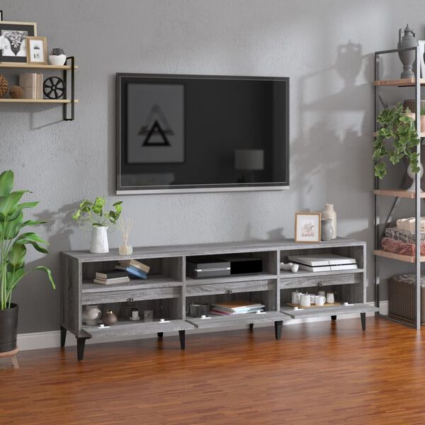 vidaXL Meuble TV sonoma gris 150x30x44,5 cm bois d'ingénierie