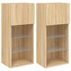 vidaXL Meubles TV avec lumi&egrave;res LED 2 pcs ch&ecirc;ne sonoma 40,5x30x90 cm