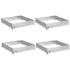 vidaXL Bordure de Pelouse 4 pc 100 x 100 x 20 cm Acier Argent&eacute;