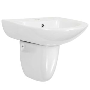 vidaXL Lavabo Blanc 52 x 45 x 49 cm C&eacute;ramique &Eacute;maill&eacute;e