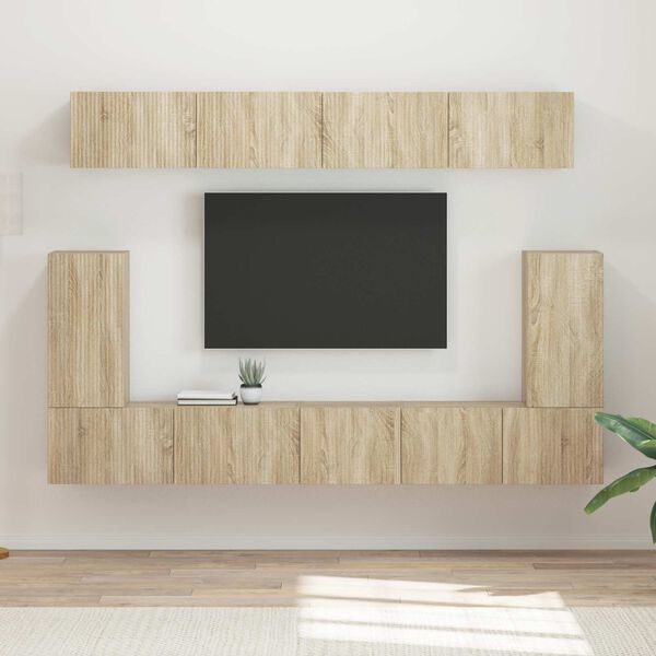 vidaXL Ensemble meuble TV 5 pcs Ch&ecirc;ne Sonoma Bois d'ing&eacute;nierie