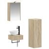 vidaXL Ensemble d'armoire de salle de bain 4 pcs Ch&ecirc;ne Sonoma