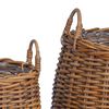 vidaXL Panier &agrave; Plantes avec stockage 2 pcs Marron Rattan Lacak