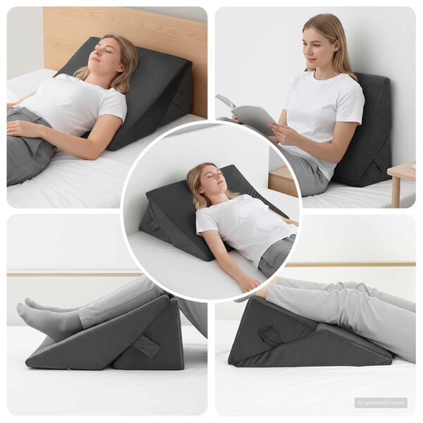 vidaXL Coussin en coin Autre Gris