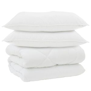 vidaXL Duvet d'hiver avec oreiller 3 pcs Blanc Microfibre
