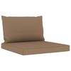 vidaXL Salon de jardin 10 pcs avec coussins taupe