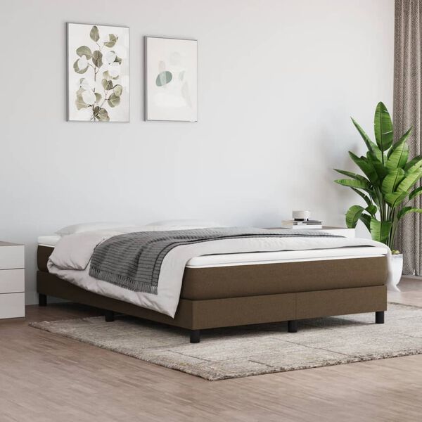 vidaXL Sommier &agrave; lattes de lit avec matelas Marron fonc&eacute; 140x190 cm