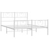 vidaXL Cadre de lit m&eacute;tal sans matelas et pied de lit blanc 140x190 cm