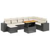 vidaXL Salon de jardin 9 pcs avec coussins noir r&eacute;sine tress&eacute;e
