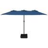 vidaXL Parasol de jardin à double tête avec LED bleu azuré 449x265 cm