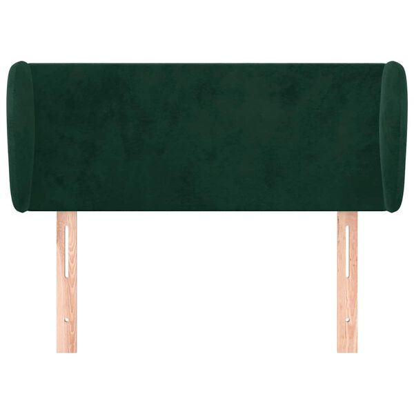 vidaXL T&ecirc;te de lit avec oreilles Vert fonc&eacute; 83x23x78/88 cm Velours