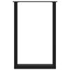 vidaXL Pieds de table de bar en U, 2 pi&egrave;ces, noir, 60 x 90-91 cm, acier