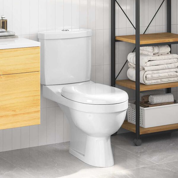 vidaXL Toilette avec r&eacute;servoir Blanc