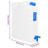 vidaXL R&eacute;servoir d'eau avec robinet transparent 20 L plastique