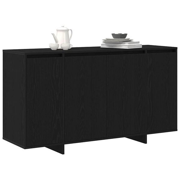 vidaXL Buffet Ch&ecirc;ne noir 135 x 41 x 75 cm Bois d'ing&eacute;nierie