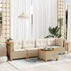 vidaXL Salon de jardin avec coussins 5 pcs beige r&eacute;sine tress&eacute;e