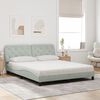 vidaXL Lit avec matelas gris clair 160x200 cm velours