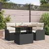 vidaXL Ensemble de canap&eacute; de jardin 5 pcs Noir Poly rotin