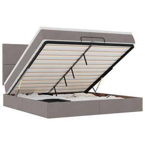 VidaXL Cadre de lit ottoman avec matelas taupe 200x200cm tissu