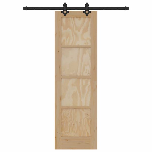 vidaXL Porte coulissante ORKDAL Marron 61 x 198,5 cm Pin massif