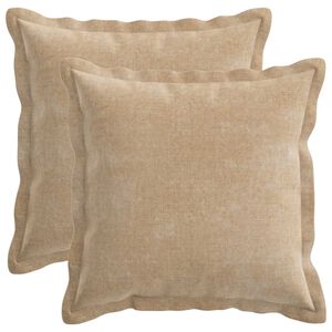 vidaXL Housse de coussin 2 pc HOUTEN Taupe 30 x 30 cm Tissu Chenille