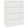 vidaXL Armoire d'appoint Blanc 60x36x84 cm Bois de pin massif