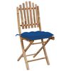vidaXL Chaises pliables de jardin lot de 2 avec coussins Bambou