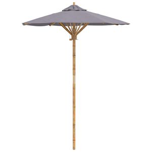 vidaXL Parasol de jardin Gris fonc&eacute; &Oslash; 270 x 260 cm Bambou