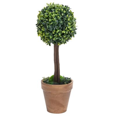 vidaXL Plantes de buis artificiel 2 pcs avec pots Boule Vert 41 cm