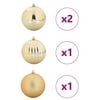 vidaXL Ensemble de Boules de No&euml;l XXL 4 pcs Dor&eacute; Plastique