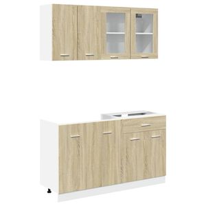 vidaXL Ensemble de 4 meubles de cuisine "Lyon" en ch&ecirc;ne Sonoma
