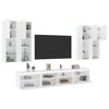 vidaXL Ensemble de meubles TV muraux 7 pcs avec lumières LED blanc