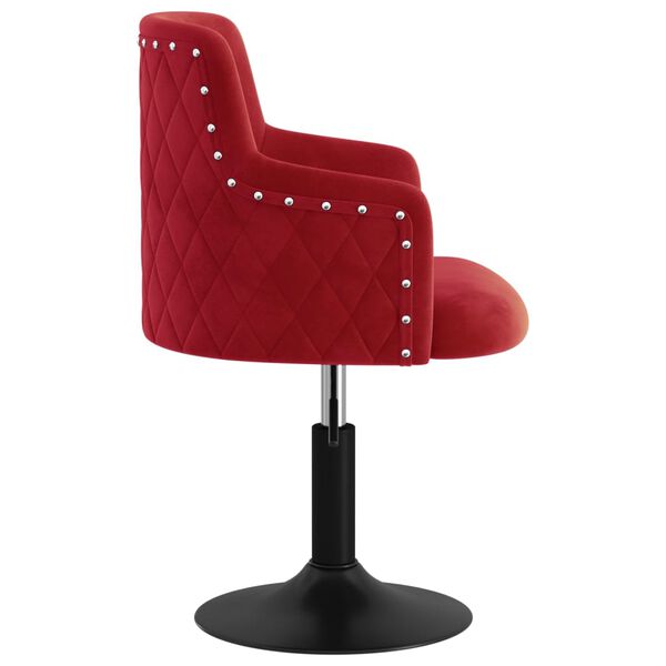 vidaXL Chaise pivotante de salle &agrave; manger Rouge bordeaux Velours