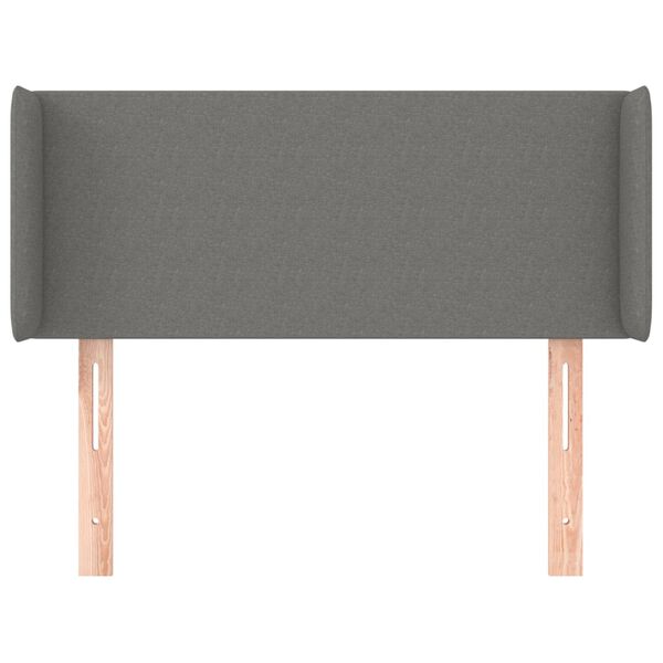 vidaXL T&ecirc;te de lit avec oreilles Gris fonc&eacute; 83x16x78/88 cm Tissu