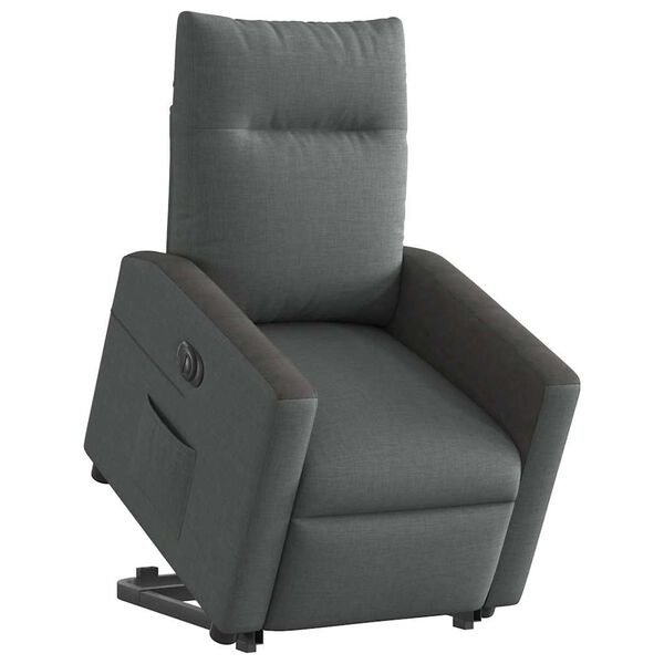 vidaXL Fauteuil inclinable électrique gris foncé tissu