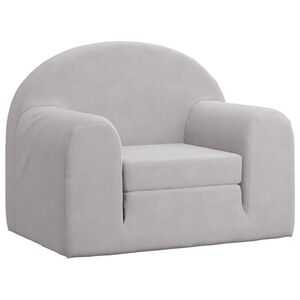 vidaXL Canap&eacute;-lit pour enfants gris clair peluche douce