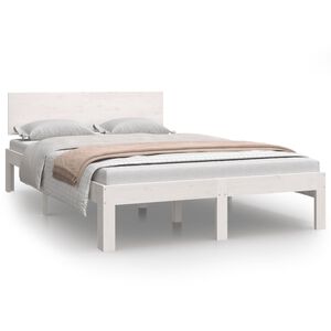 vidaXL Cadre de lit sans matelas blanc bois de pin massif 120x200 cm