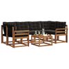 vidaXL Ensemble de canap&eacute;s d'ext&eacute;rieur 7 pcs Naturel et Noir