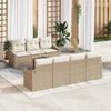 vidaXL Ensemble de canap&eacute; de jardin 8 pcs Beige et cr&egrave;me polyrotin