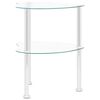 vidaXL Table d'appoint 2 niveaux Transparent 38x38x50 cm Verre tremp&eacute;