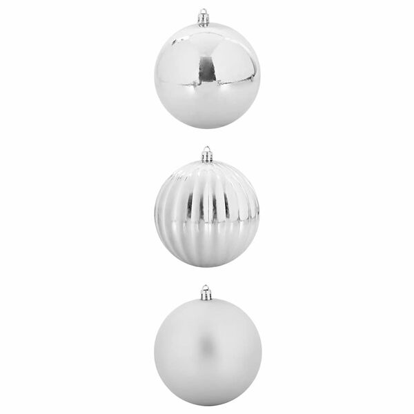 vidaXL Ensemble de Boules de No&euml;l XXL 3 pcs Argent Plastique