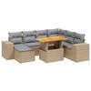 vidaXL Salon de jardin avec coussins 8 pcs beige r&eacute;sine tress&eacute;e