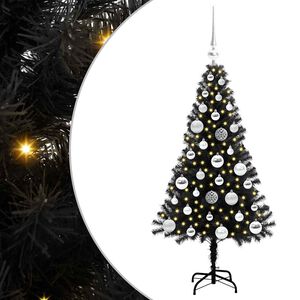 vidaXL Sapin de No&euml;l Noir 120 cm PVC