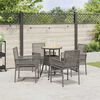 vidaXL Ensemble de salle &agrave; manger pour jardin 5 pcs Gris polyrotin