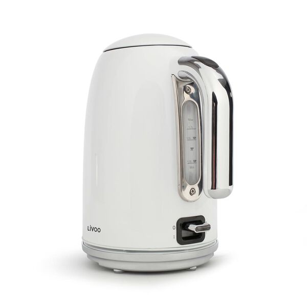 Livoo Bouilloire &eacute;lectrique r&eacute;tro 1,7 L Blanc