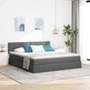 vidaXL Lit avec rangement et matelas Gris fonc&eacute; 160 x 200 cm