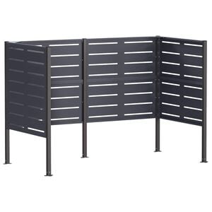 vidaXL &Eacute;cran pour poubelle 167 x 85 x 113 cm Acier Anthracite