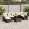vidaXL Salon de jardin 8 pcs avec coussins noir r&eacute;sine tress&eacute;e